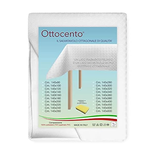 Tafelkleed, antislip, met rubber bekleed, met spons RUBBY, 140 x 340 cm